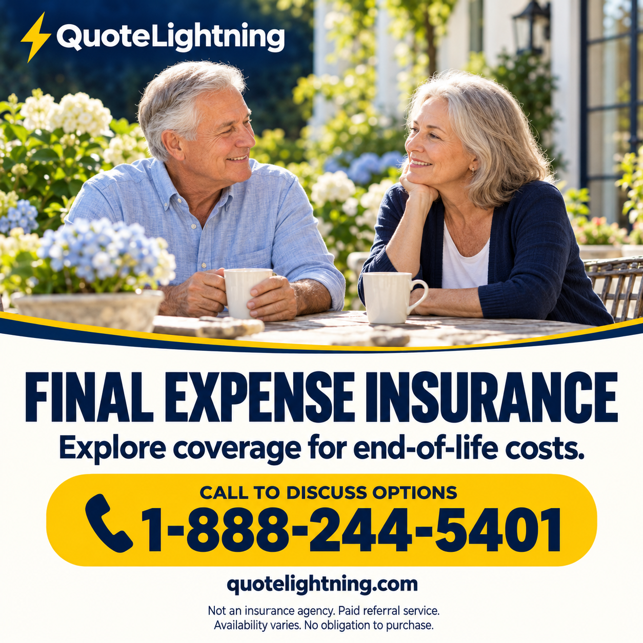 QuoteLightning Final Expense Insurance — call 1-888-244-5401