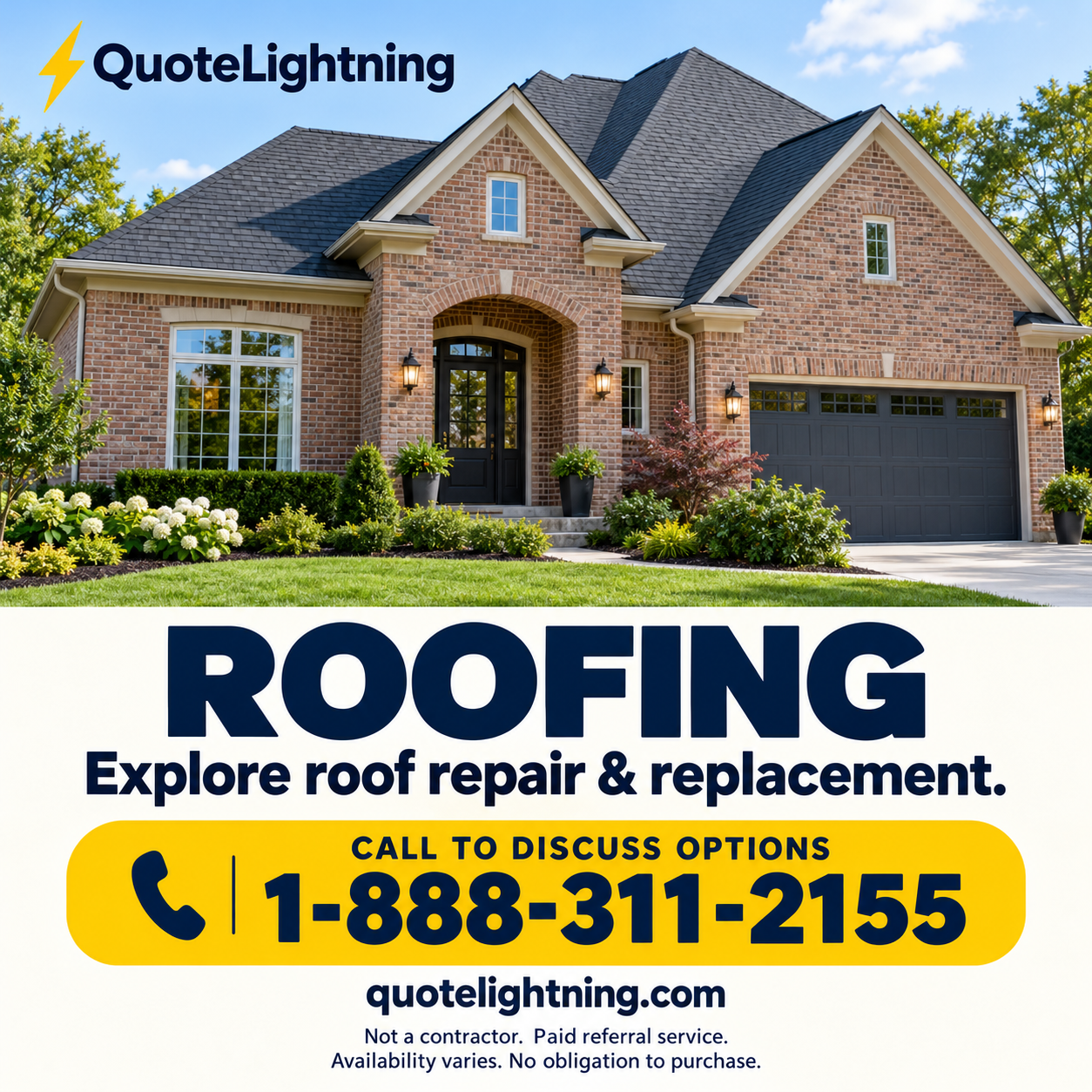 QuoteLightning Roofing — call 1-888-311-2155